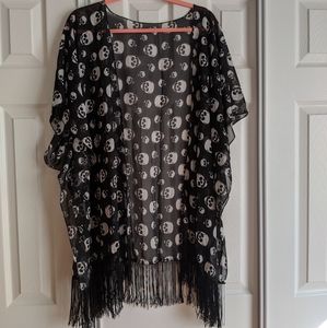 Skull caftan/kimono top